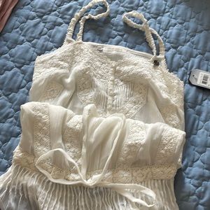 Summer white cotton tank top